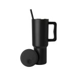 Matte Black Stainless Straw Tumbler With Handle