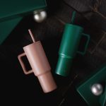 Peach Orange Handle Straw Tumbler - Image 6