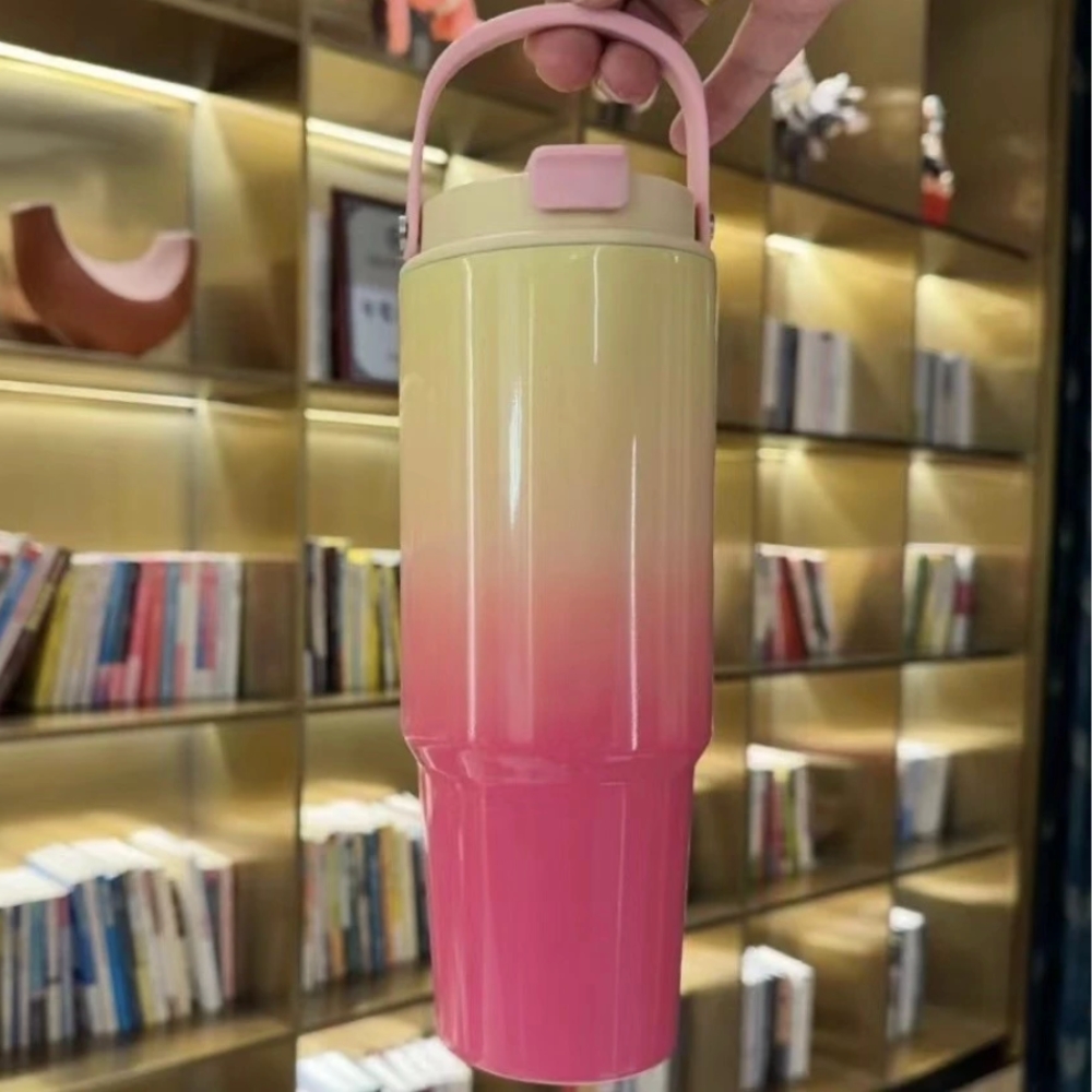 ECOB (21) Lemon Pink Gradient Carry Handle Tumbler - Image 1