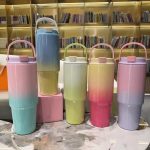 Cream Green Gradient Carry Handle Tumbler - Image 2