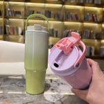 Cream Green Gradient Carry Handle Tumbler - Image 3