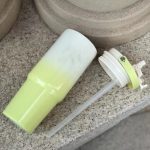 Cream Green Gradient Carry Handle Tumbler - Image 4