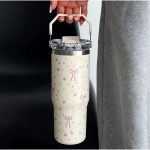 Star Bow Print Carry Lid Tumbler