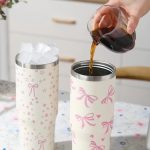 Pink Tulip Print Carry Lid Tumbler - Image 4