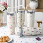 Pink Tulip Print Carry Lid Tumbler - Image 6