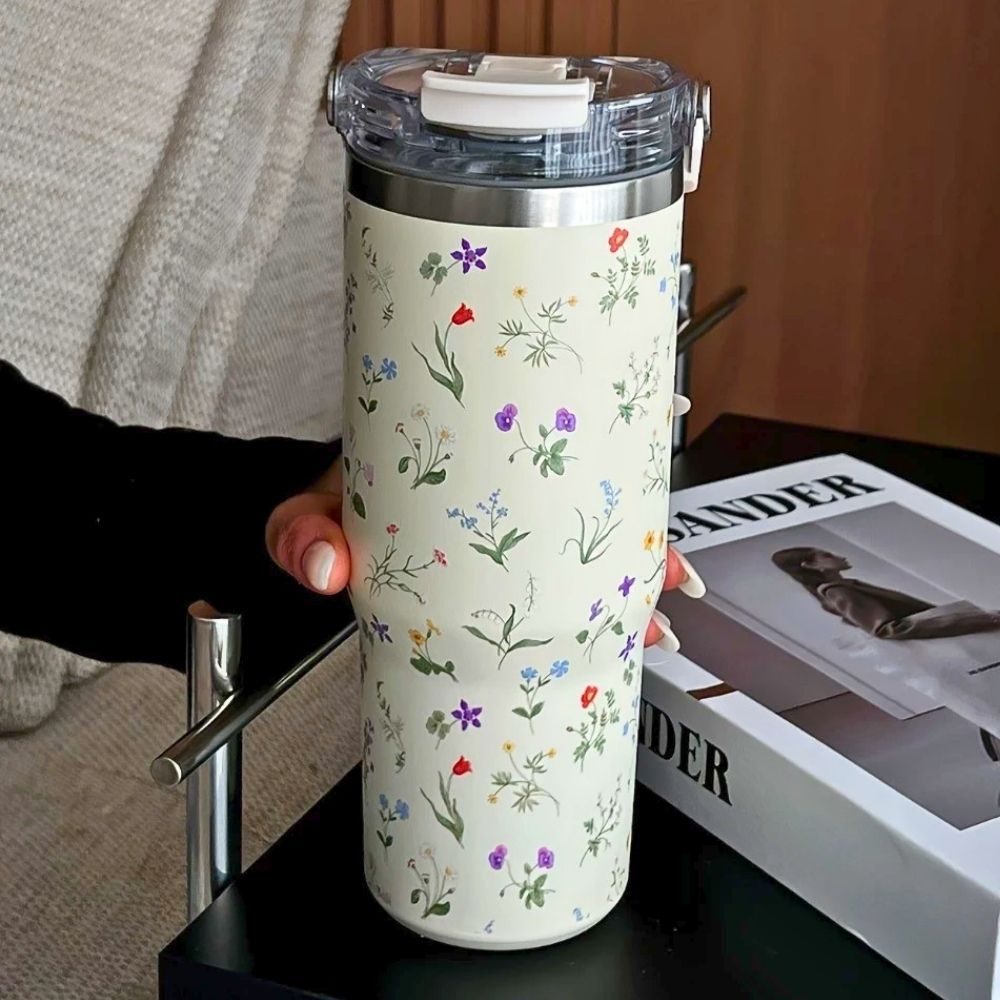 STE-1.jpg Floral Travel Tumbler - Image 1