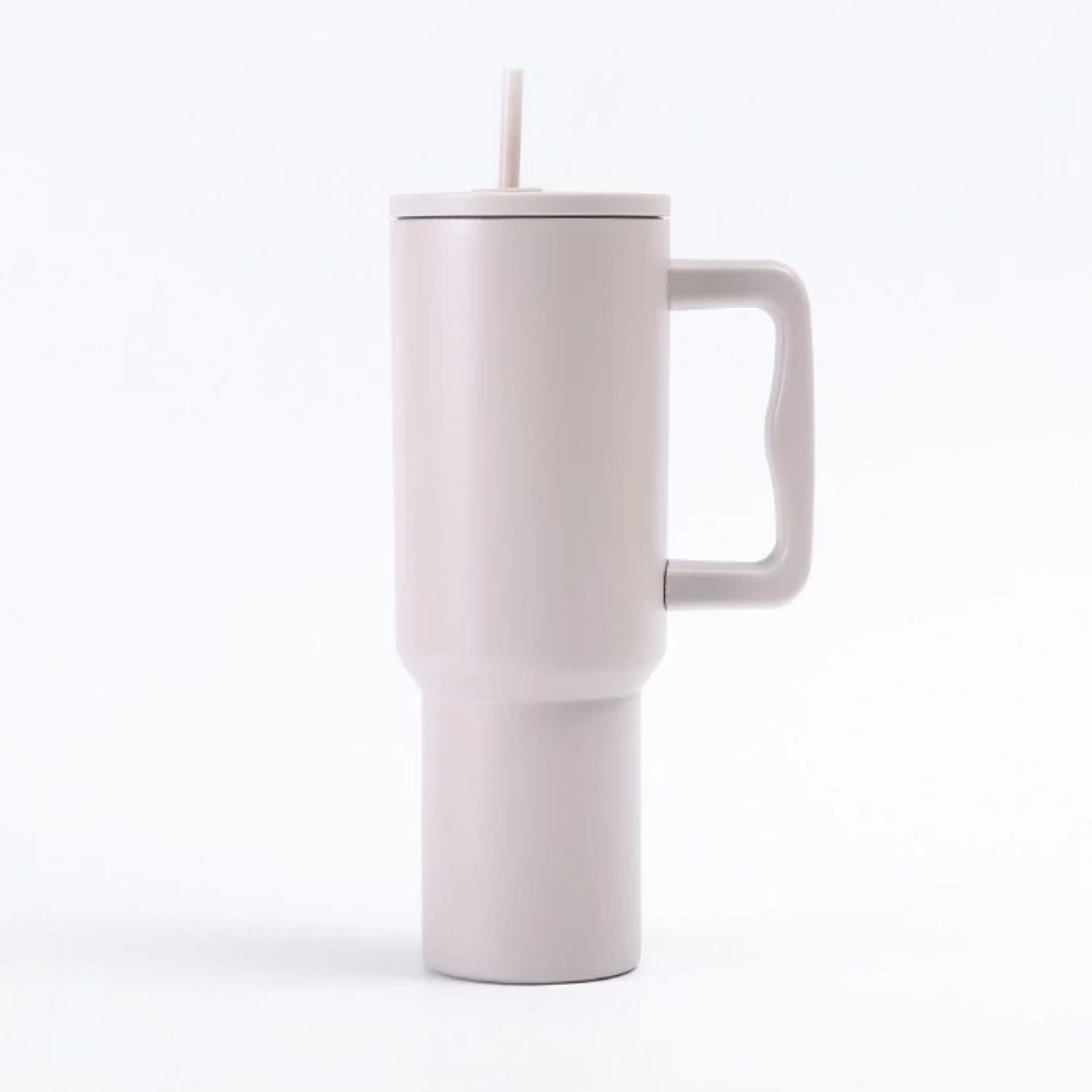 STE-49.jpg Soft Beige Straw Tumbler - Image 1