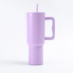 Lavender Straw Travel Tumbler
