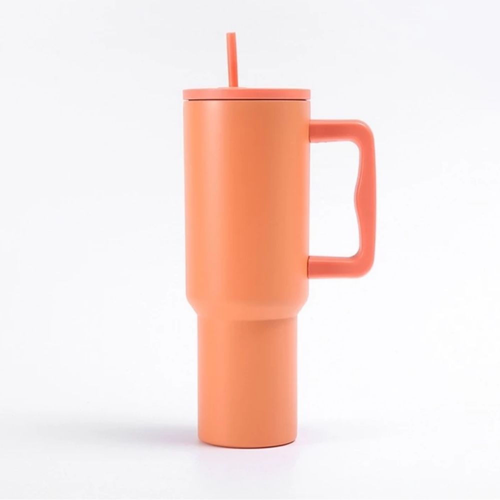STE-64.jpg Peach Handle Straw Tumbler - Image 1