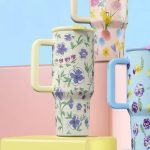 Violet Floral Straw Tumbler - Image 2