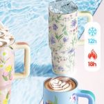 Violet Floral Straw Tumbler - Image 3