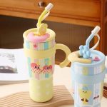 Yellow Fruit Straw Mug - Image 2